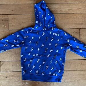 Vans Hooded Sweatshirt Blue Lightening Size S